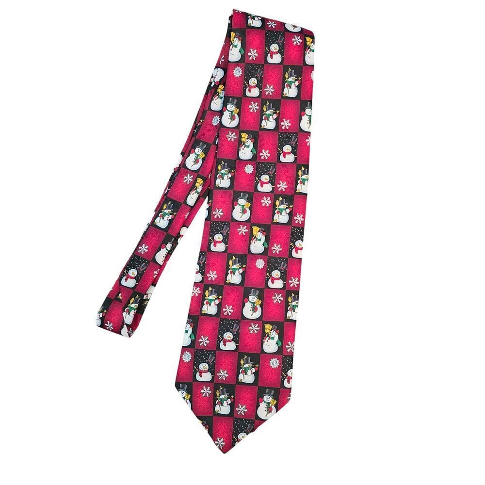 Vintage‎ Mens Tie Yule Tie Greetings Snowmen Christmas Holiday Festive Hallmark
